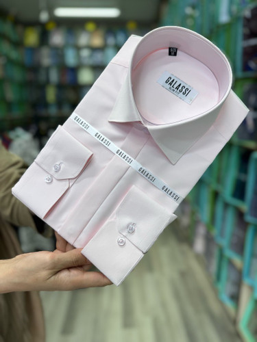 پیراهن مردانه کلاسیک آستین بلند پارچه دوشین اسلیم فیت همای من