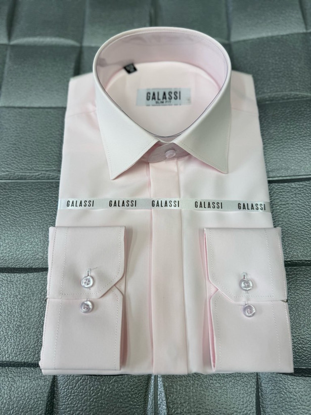 پیراهن مردانه کلاسیک آستین بلند پارچه دوشین اسلیم فیت همای من