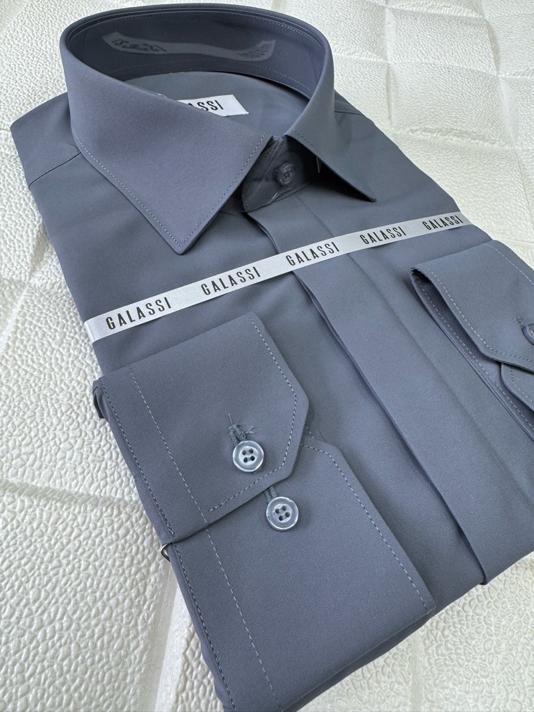 پیراهن کلاسیک اسلیم فیت دکمه مخفی همای پارچه دوشین