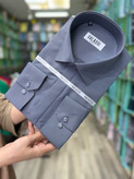 پیراهن کلاسیک اسلیم فیت دکمه مخفی همای پارچه دوشین