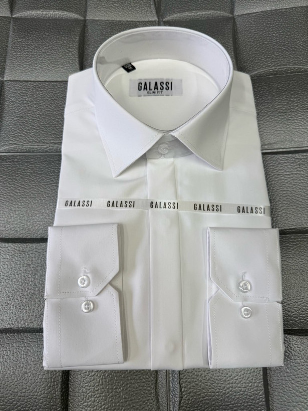 پیراهن کلاسیک اسلیم فیت دکمه مخفی پارچه دوشین همای من