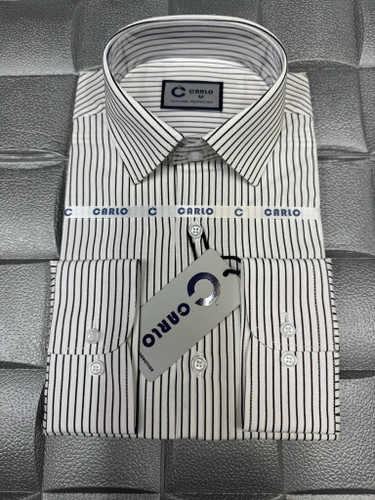 پیراهن مردانه آستین بلند راه راه پارچه نخی همای من