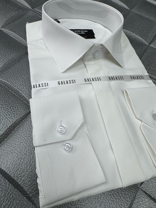 پیراهن کلاسیک اسلیم فیت دکمه مخفی پارچه دوشین همای