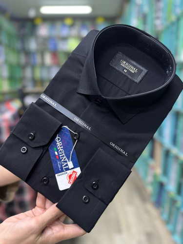 پیراهن مردانه تترون بروجرد مشکی همای من