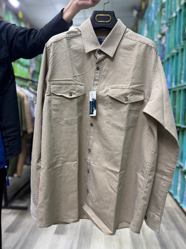 پیراهن کتان کش سنگ شور آستین بلند قواره آزاد