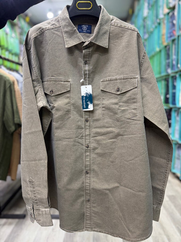 پیراهن کتان کش سنگ شور آستین بلند قواره آزاد