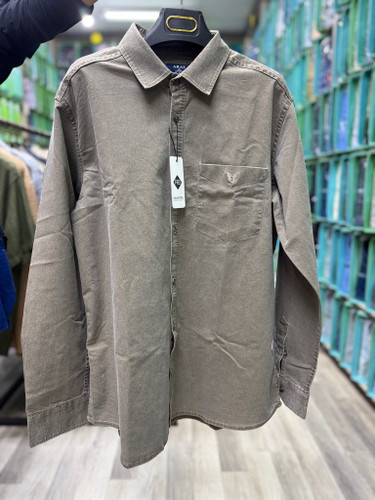 پیراهن کتان کش سنگ شور آستین بلند قواره آزاد