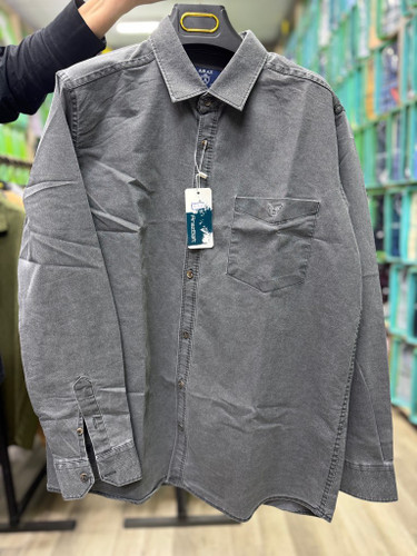 پیراهن کتان کش سنگ شور آستین بلند قواره آزاد