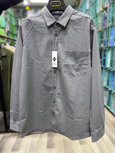 پیراهن کتان کش سنگ شور آستین بلند قواره آزاد