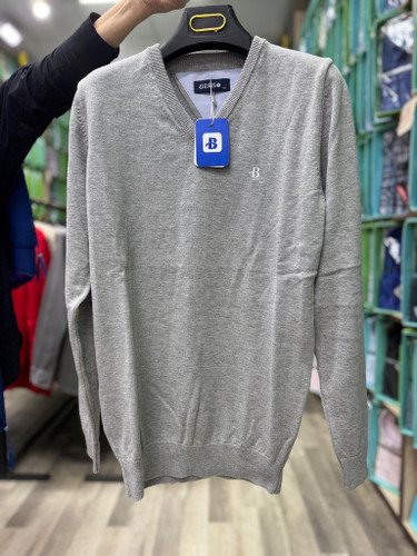 بلوز یقه هفت قواره آزاد سلانیک بافت نرم رنگ خاکستری روشن همای