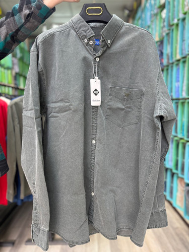 پیراهن کتان کش سنگ شور آستین بلند تک جیب قواره آزاد همای