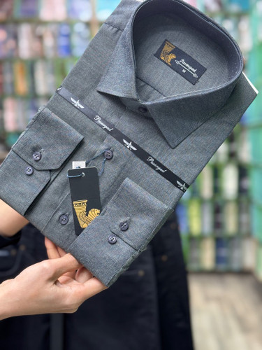 پیراهن مردانه جناقی پارچه نخی تک جیب قواره آزاد همای